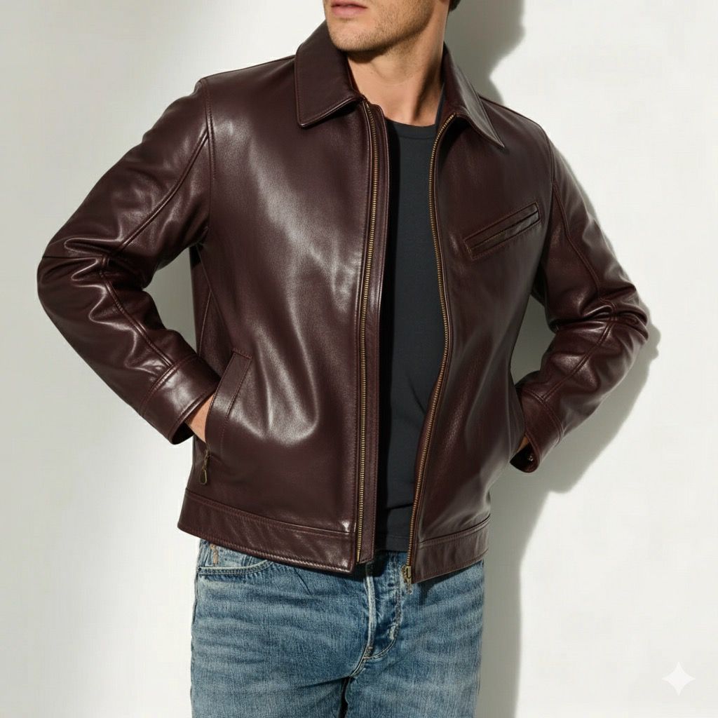 brown ship leather jacket