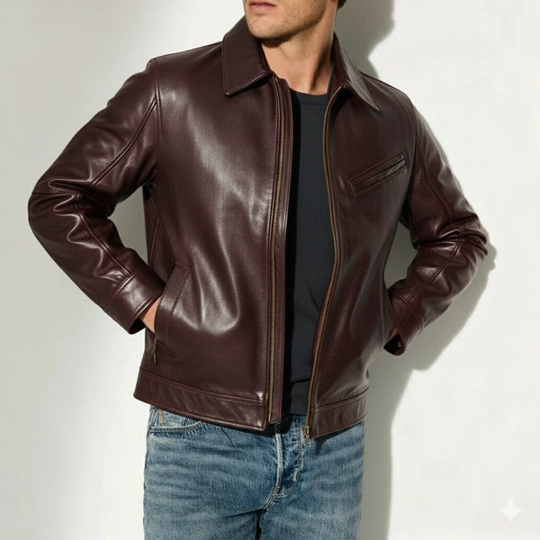 brown ship leather jacket