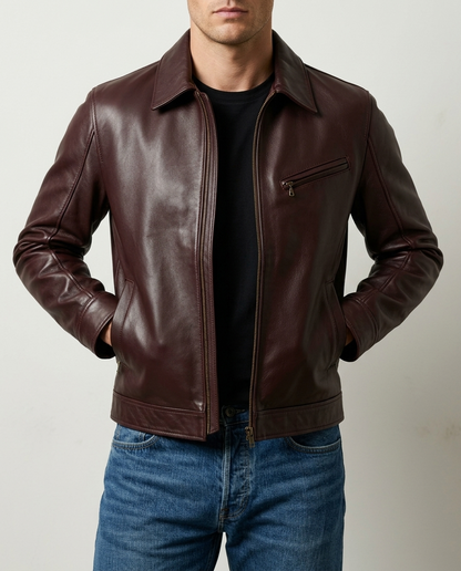 brown ship leather jacket