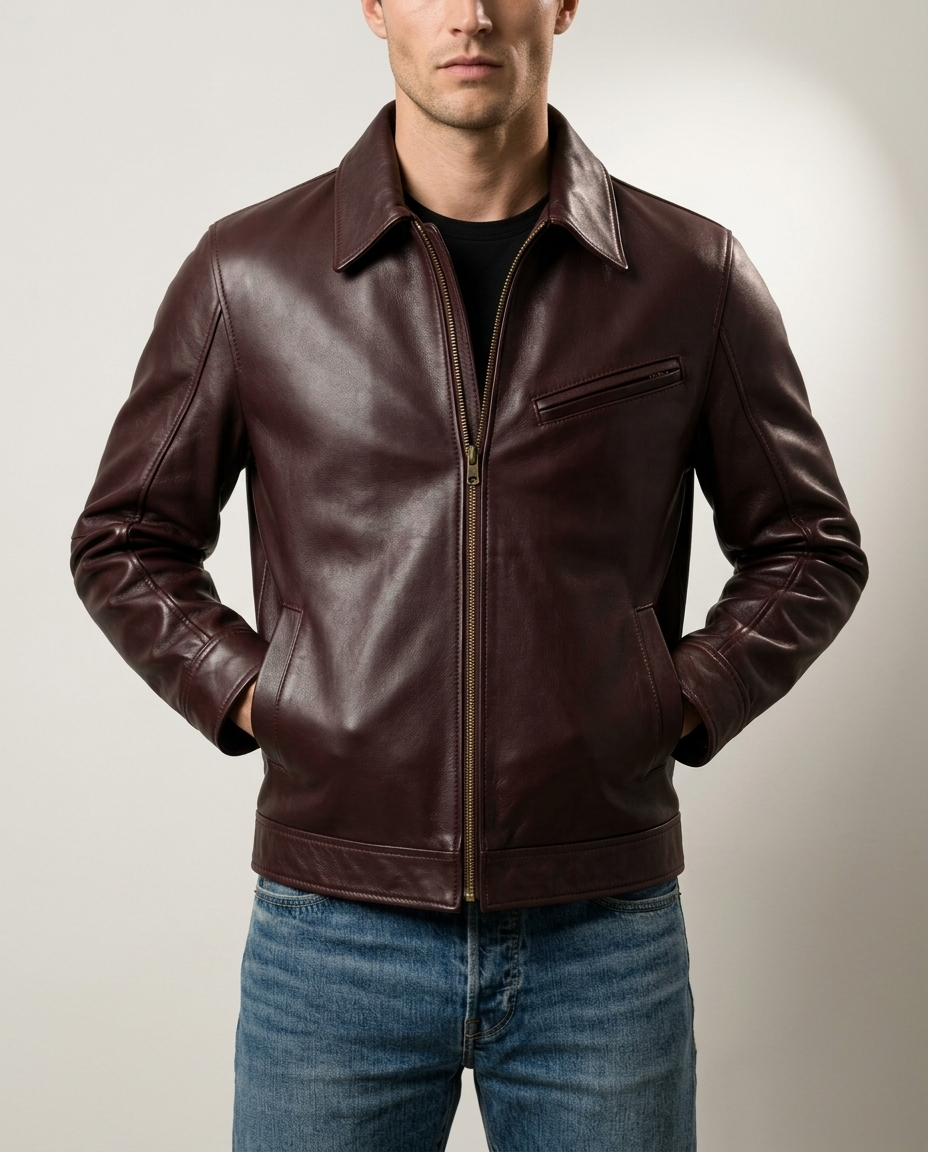 brown ship leather jacket